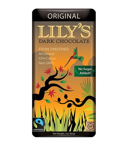 Dark Chocolate Original Bar with Stevia, Lily's (85g) - Click Image to Close